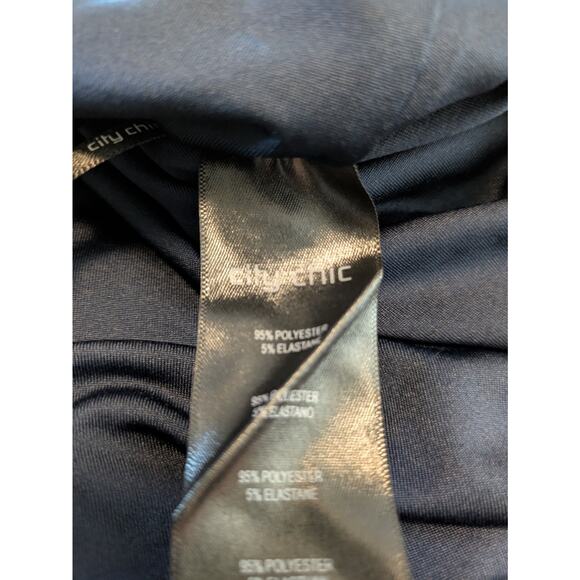 City Chic Sleeveless Draw the Line Bodysuit Navy Blue - Picture 5 of 5